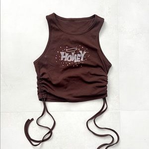 Brown halter top